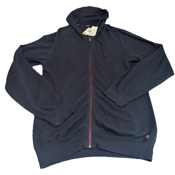 Buffalo David Bitton Wasolop Midnight Blue Full Zip Men's Hoodie Sweater XL NWT - Picture 1 of 10